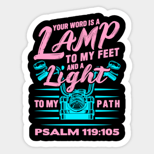 Psalm 119:105 Your Word Is A Lamp To My Feet And A Light To My Path Sticker